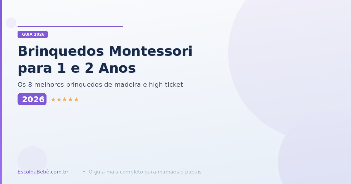 Brinquedos Montessori para Bebê de 1 e 2 Anos: Os 8 Melhores de 2026
