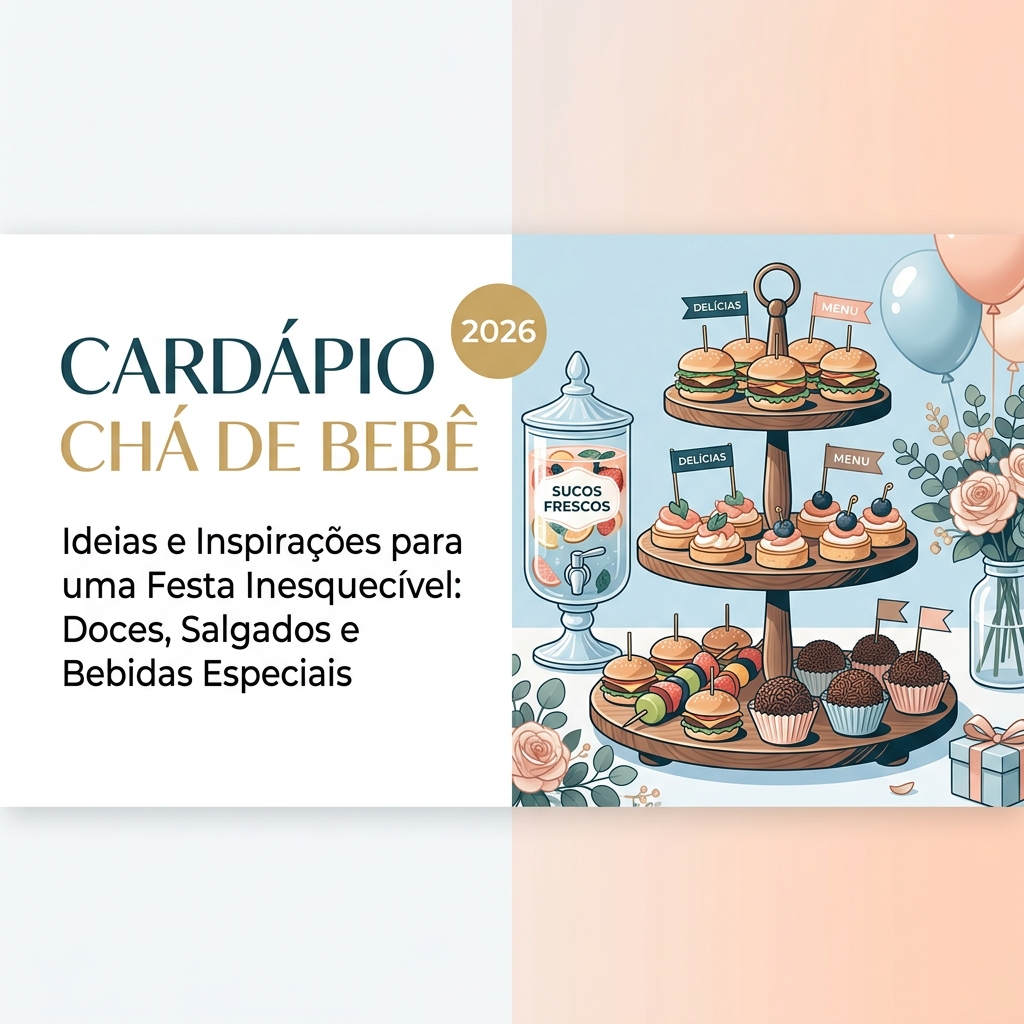 Cardápio para Chá de Bebê 2026: 30 Receitas e Menu Completo por Orçamento