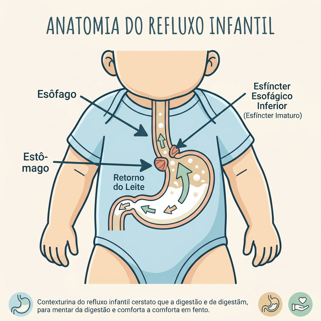Infográfico: Causas do Refluxo em Bebê