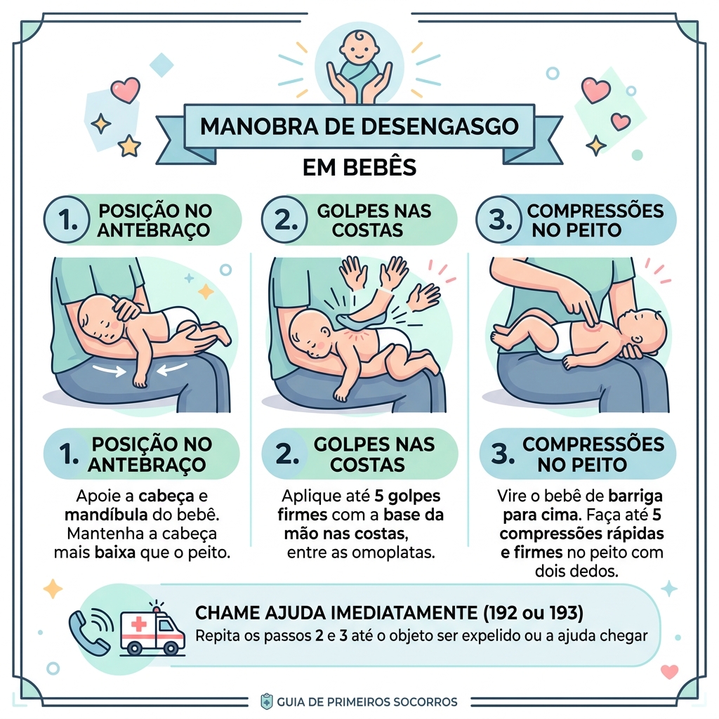 Infográfico: Manobra de Desengasgo em Bebês