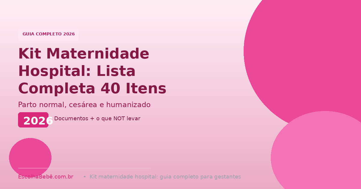 Kit Maternidade Hospital: Lista Completa 2026 - 40 Itens Essenciais + Documentos