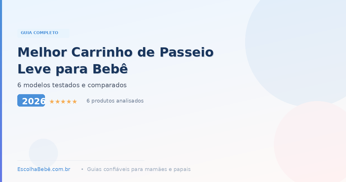Melhor Carrinho de Passeio Leve 2026: 6 Modelos Testados e Comparados