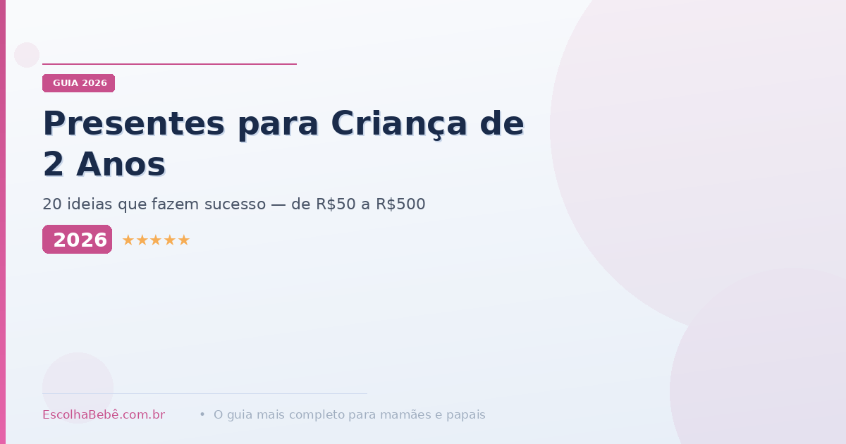 Presentes para Criança de 2 Anos: 20 Ideias que Fazem Sucesso em 2026